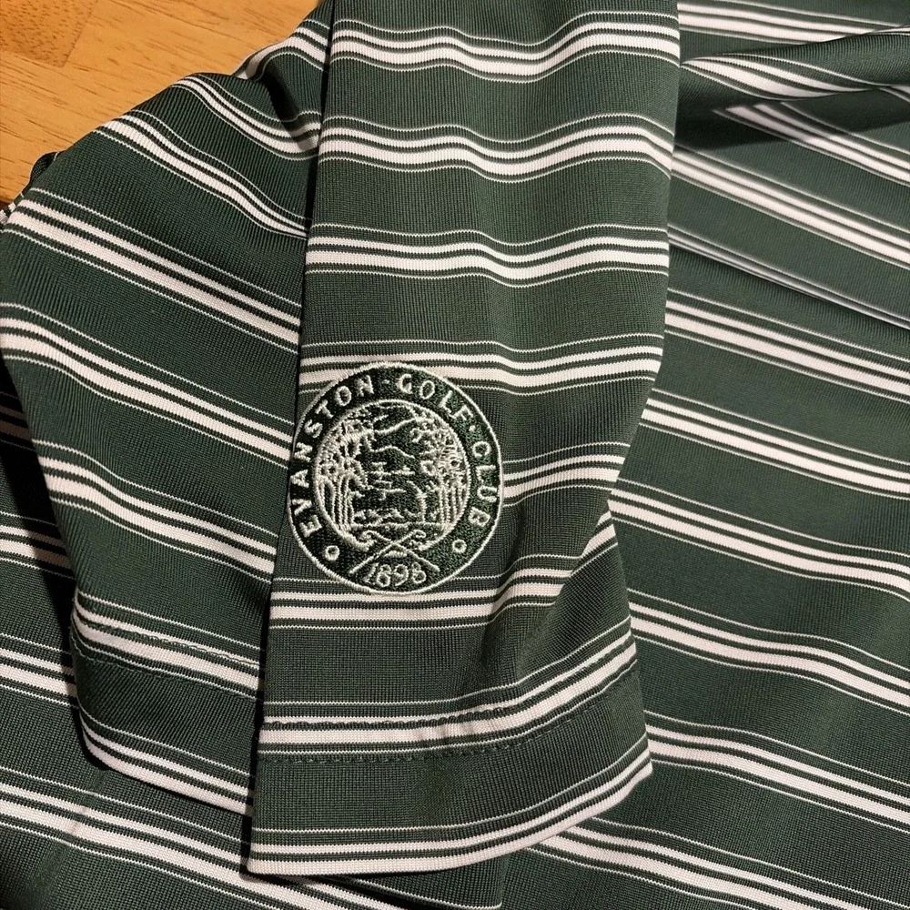 ADIDAS GOLF Green Polo Medium Climalite Three Stripes Polo With Club Logo